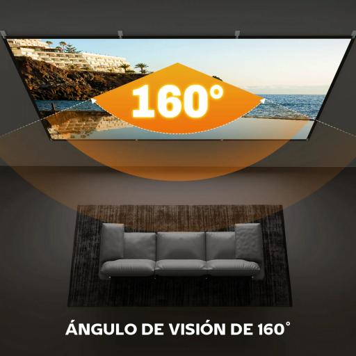 Pantalla de Proyección Manual 120 Pulgadas Formato 16:9 HD 4K/8K para Interior y Exterior Blanco [5]