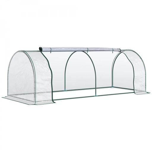 Invernadero de Exterior 200x100x80 cm Invernadero de Jardín Tipo Túnel con Marco de Acero y Cubierta de PVC Invernadero Pequeño para Cultivo de Plantas Tomates Transparente [5]