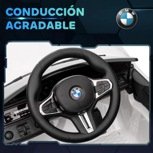 Coche de Batería para Niños 12V BMW M4 con Mando a Distancia Faros Bocina Música Velocidad 3-5 km/h Blanco [2]