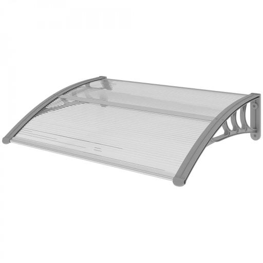 Marquesina para Puertas y Ventanas 100x75 cm con Paneles de Policarbonato Barra de Aluminio Transparente [8]