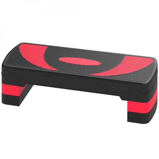 Step de Aeróbic para Fitness Antideslizante con Altura Regulable 3 Niveles 10/15/20 cm Carga 150 kg 80x31x20 cm Rojo [8]