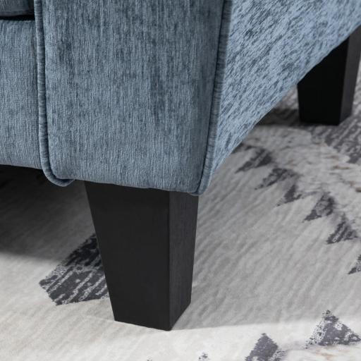 Sofá Rinconera Chaise Lounge Reversible en Forma de L con 2 Cojines Carga 200 kg 230x138x87 cm Azul Oscuro [2]