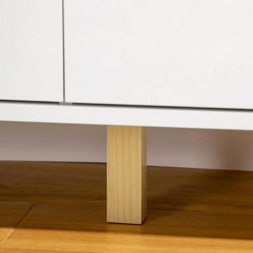 Cómoda con 6 Cajones Cajonera para Dormitorio Salón Estudio Estilo Moderno 120x40x76 cm Blanco [7]