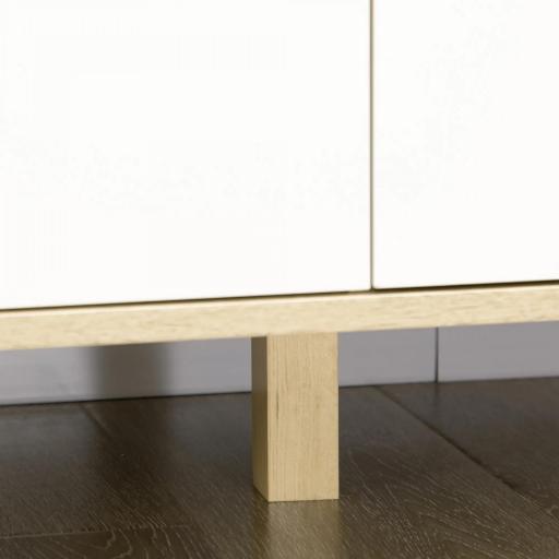 Cómoda con 6 Cajones Cajonera para Dormitorio Salón Estudio Estilo Moderno 120x40x76 cm Natural y Blanco [7]