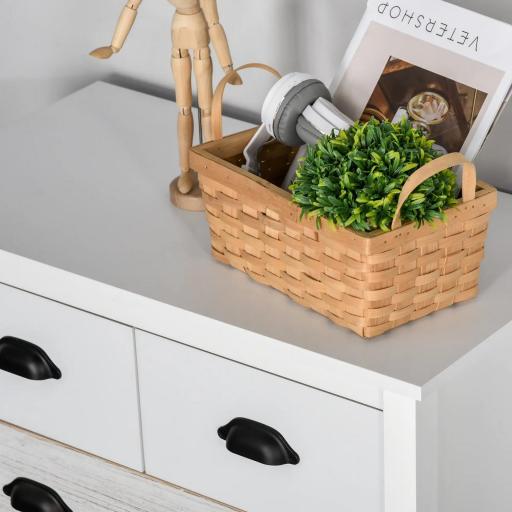 Cómoda con 5 Cajones Cómoda para Dormitorio Moderno con Diseño Anti-vuelco 70x38x85 cm Blanco [4]