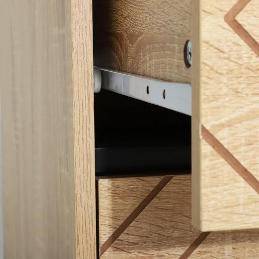 Armario Auxiliar Cajonera Cómoda 5 Cajones Mesilla de Noche Organizador Almacenaje Oficina 80x39,5x110cm [4]