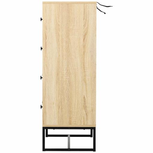 Armario Auxiliar Cajonera Cómoda 5 Cajones Mesilla de Noche Organizador Almacenaje Oficina 80x39,5x110cm [2]