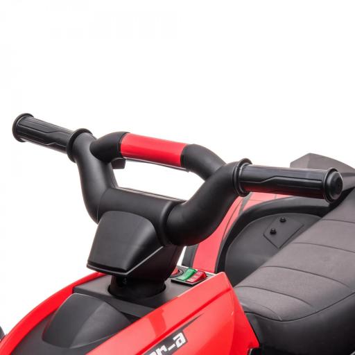 Quad Eléctrico para Niños de 3-5 Años Vehículo Eléctrico a Batería 12V con 2 Motores 83x53x55,5 cm Negro y Rojo [7]