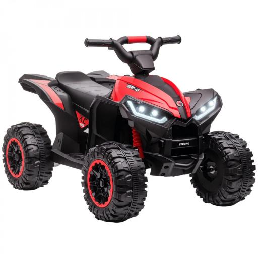 Quad Eléctrico para Niños de 3-5 Años Vehículo Eléctrico a Batería 12V con 2 Motores 83x53x55,5 cm Negro y Rojo [9]