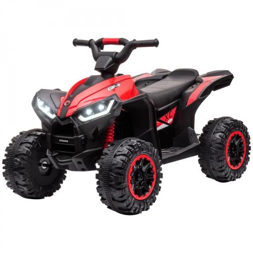 Quad Eléctrico para Niños de 3-5 Años Vehículo Eléctrico a Batería 12V con 2 Motores 83x53x55,5 cm Negro y Rojo [8]