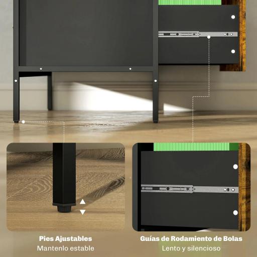 Cajonera de Oficina con 2 Cajones Cajonera para Archivadores con Cerradura y Carpetas Colgantes 80x39x73,5 cm Marrón [1]