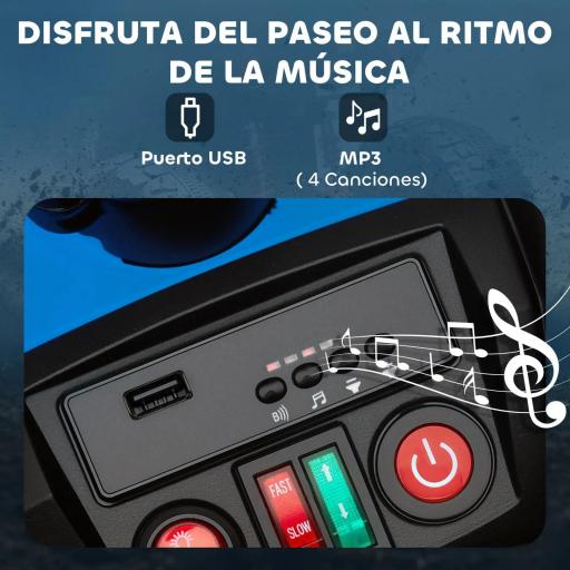 Quad Eléctrico para Niños de 3-8 Años 24V con 2 Motores Velocidad hasta 6,5 km/h Ruedas con Suspensión Azul [5]