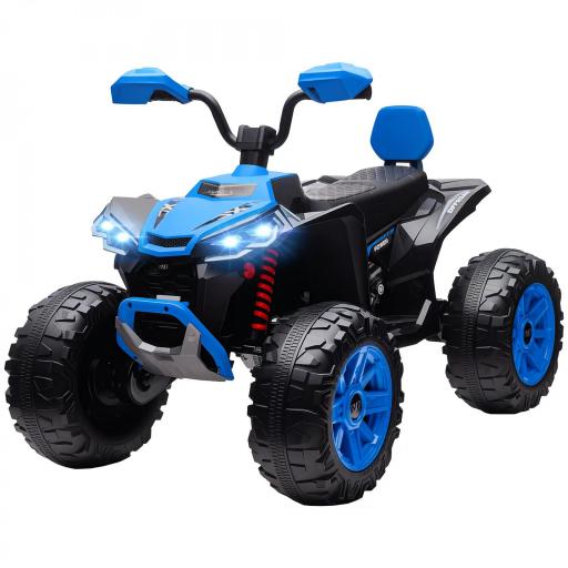 Quad Eléctrico para Niños de 3-8 Años 24V con 2 Motores Velocidad hasta 6,5 km/h Ruedas con Suspensión Azul [10]
