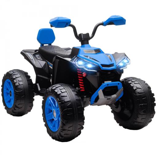 Quad Eléctrico para Niños de 3-8 Años 24V con 2 Motores Velocidad hasta 6,5 km/h Ruedas con Suspensión Azul [9]