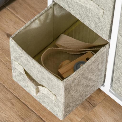 Cómoda con 7 Cajones de Tela, Cómoda para Dormitorio, Marco de Acero, Cajonera para Salón, Oficina, Vestidor, Gris [7]