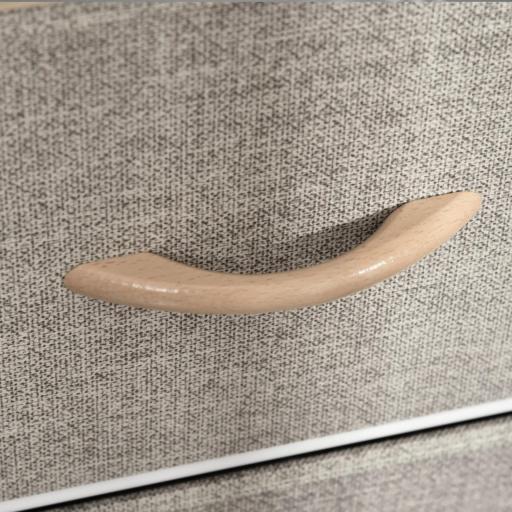 Cajonera de Tela Cómoda de Tela con 3 Cajones Plegables y 2 Estantes Abiertos 80x29x71 cm Natural y Gris Claro [6]