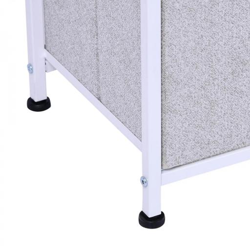 Cómoda con 5 Cajones de Tela Cómoda para Dormitorio Marco Metálico 100x30x54 cm Gris [5]