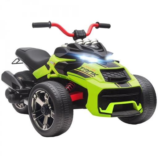 Quad Eléctrico para Niños 12V con 2 Motores Velocidad hasta 5 km/h 3 Ruedas Suspensión Verde [9]