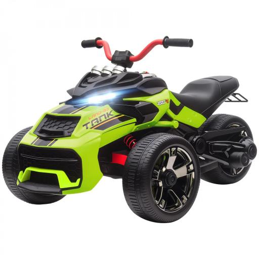 Quad Eléctrico para Niños 12V con 2 Motores Velocidad hasta 5 km/h 3 Ruedas Suspensión Verde [8]