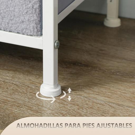 Cómoda Moderna con 9 Cajones de Tela y Diseño Elegante para Dormitorio Sala o Entrada 100x30x99 cm Gris [5]