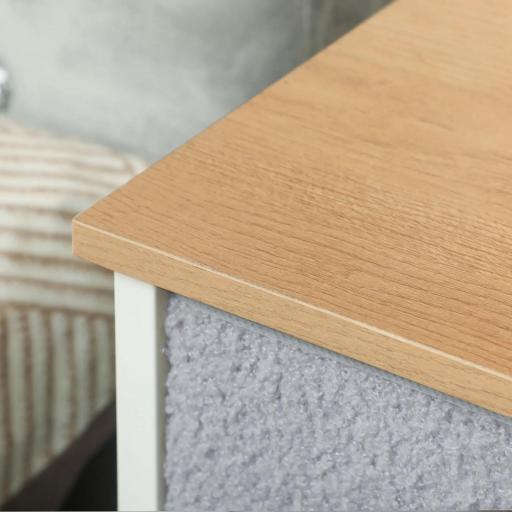 Cómoda Moderna con 9 Cajones de Tela y Diseño Elegante para Dormitorio Sala o Entrada 100x30x99 cm Gris [6]