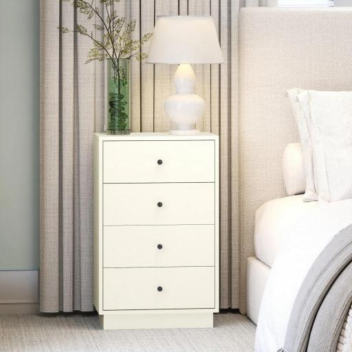 Cómoda para Dormitorio Moderna de 4 Cajones Cajonera Estrecha para Salón Pasillo 47x29x75 cm Blanco [4]