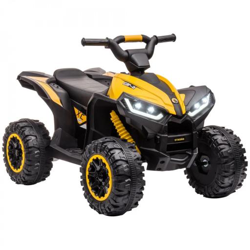 Quad Eléctrico para Niños de 3-5 Años Vehículo Eléctrico a Batería 12V con 2 Motores 83x53x55,5 cm Amarillo [8]