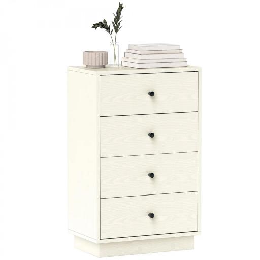 Cómoda para Dormitorio Moderna de 4 Cajones Cajonera Estrecha para Salón Pasillo 47x29x75 cm Blanco [8]