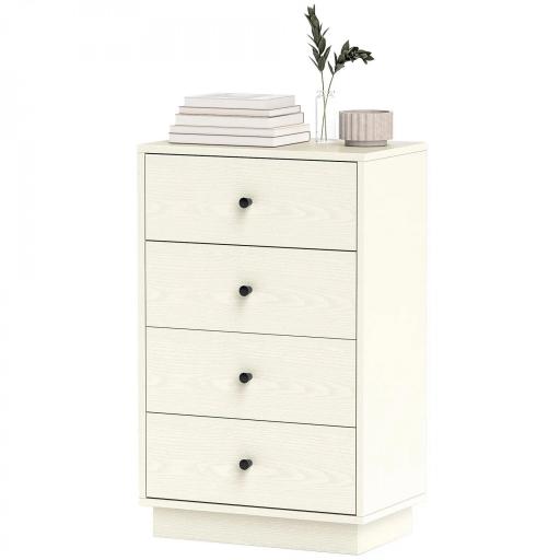Cómoda para Dormitorio Moderna de 4 Cajones Cajonera Estrecha para Salón Pasillo 47x29x75 cm Blanco [9]