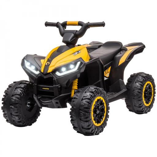 Quad Eléctrico para Niños de 3-5 Años Vehículo Eléctrico a Batería 12V con 2 Motores 83x53x55,5 cm Amarillo [10]