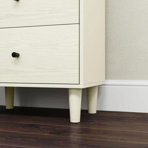 Cómoda con 3 Cajones y 2 Estantes Abiertos Diseño Moderno y Antivuelco para Dormitorio o Salón 47x29x95cm Blanco Veteado [8]