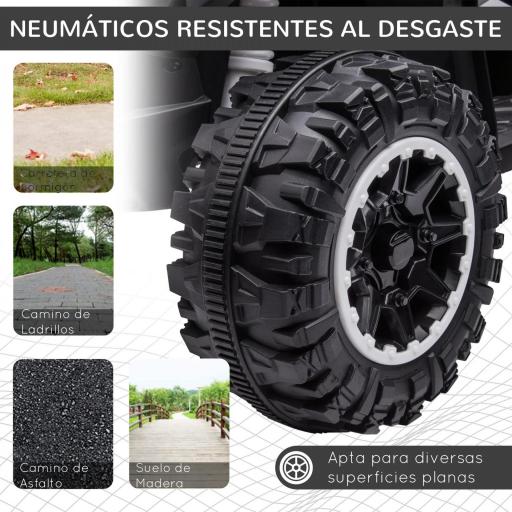 Quad Eléctrico para Niños de 3-5 Años Vehículo Eléctrico a Batería 12V con 2 Motores 83x53x55,5 cm Negro y Blanco [2]