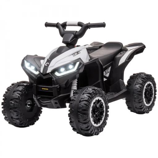 Quad Eléctrico para Niños de 3-5 Años Vehículo Eléctrico a Batería 12V con 2 Motores 83x53x55,5 cm Negro y Blanco [8]