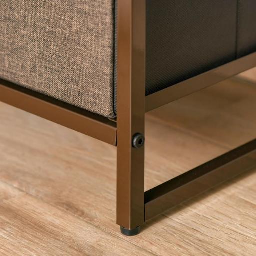 Cómoda para Dormitorio con 4 Cajones Plegables Parte Superior de Madera y Marco Metálico 31x29x99 cm Multicolor [7]