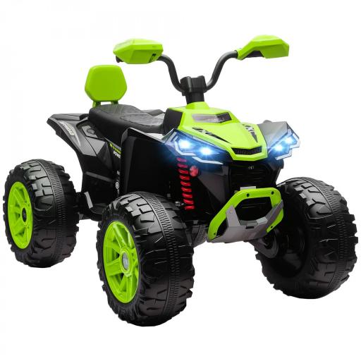 Quad Eléctrico para Niños de 3-8 Años 24V con 2 Motores Velocidad hasta 6,5 km/h Ruedas con Suspensión Verde [8]