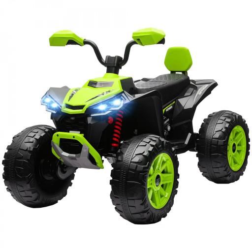 Quad Eléctrico para Niños de 3-8 Años 24V con 2 Motores Velocidad hasta 6,5 km/h Ruedas con Suspensión Verde [9]