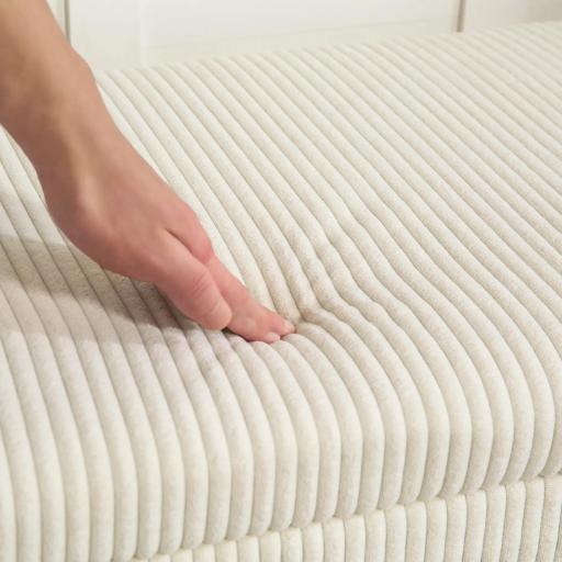 Banco Almacenaje Capacidad de 84 L 112x42x40cm Tapizado en Pana Pie de Cama para Sala de Estar Dormitorio Beige [7]