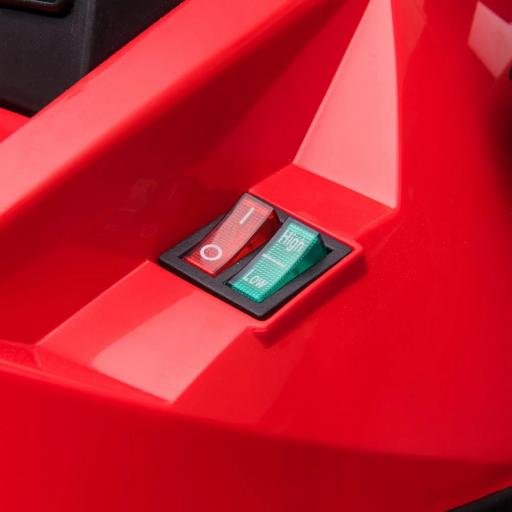 Quad Eléctrico 12V para Niños +3 Años con 2 Motores Faros Música Neumáticos de Suspensión Botones Avance y Retroceso Vehículo Eléctrico a Batería 100x65x73 cm Rojo [7]