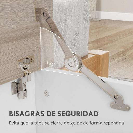 Arcón de Almacenamiento con Tapa Carga Máx. 120 kg para Dormitorio Salón 100x40x40 cm Natural y Blanco [2]