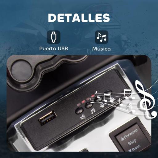 Quad Eléctrico para Niños 12V con 2 Motores Velocidad hasta 5 km/h 3 Ruedas Suspensión Negro y Blanco [4]