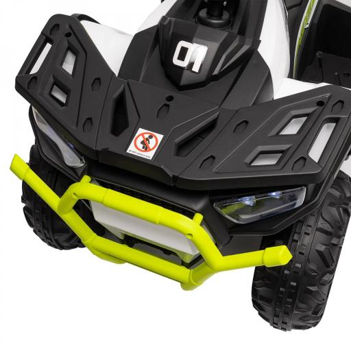 Quad Eléctrico para Niños de +3 Años con Batería 12V Faros Música MP3 Velocidad Regulable y Cesta Carga 30 kg Verde [8]