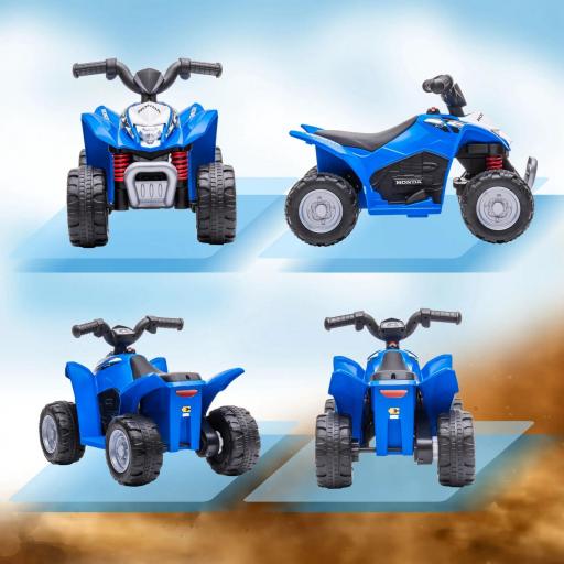 Quad Eléctrico HONDA para Niños 18-36 Meses Vehículo Eléctrico a Batería con Faros LED Bocina 65,5x38,5x43,5cm Azul [5]