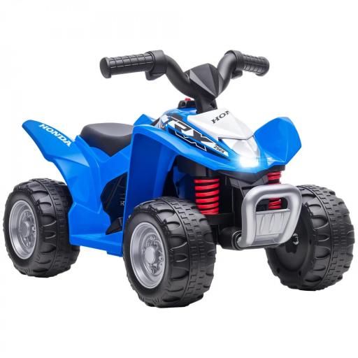 Quad Eléctrico HONDA para Niños 18-36 Meses Vehículo Eléctrico a Batería con Faros LED Bocina 65,5x38,5x43,5cm Azul [2]