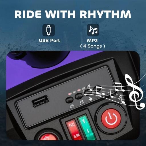 Quad Eléctrico para Niños, 24V Vehículo Eléctrico con 4 Ruedas, Faros, Puerto USB, Función MP3, 6,5 km/h, 3-8 años [3]