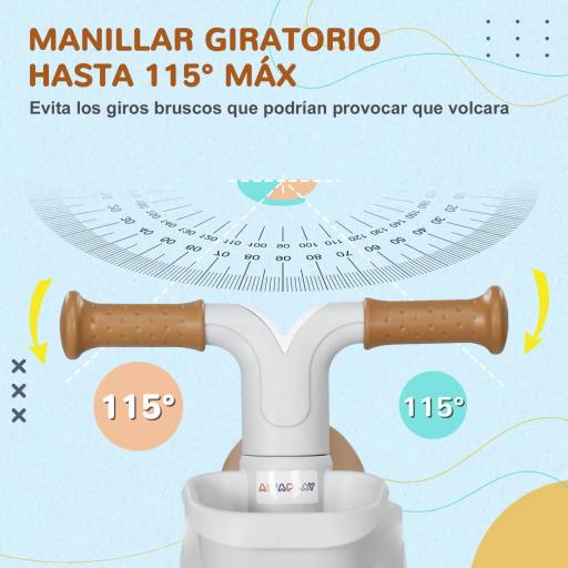 Bicicleta sin Pedales para Niños de 12-36 Meses con Asiento Ajustable Cesta y 4 Ruedas Silenciosas 56x27x39 cm Verde [3]