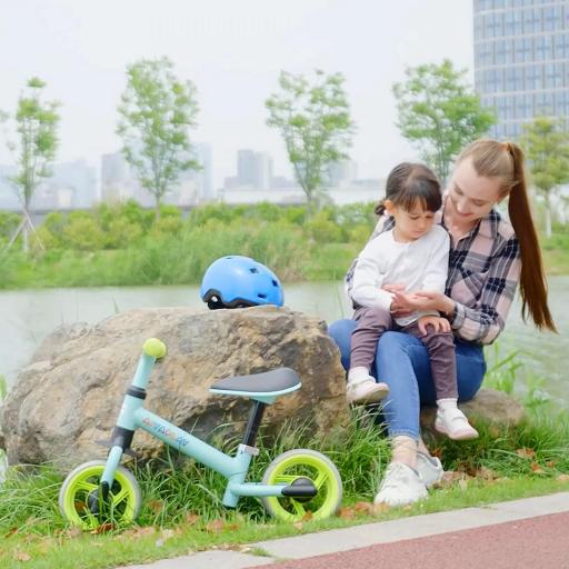 Bicicleta de Equilibrio para Niños de 18-48 Meses con Asiento Ajustable en Altura 66,5x34x47 cm Verde y Turquesa [4]