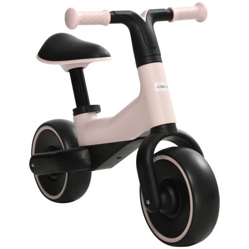 Bicicleta sin Pedales para Niños de +18 Meses Triciclo Infantil con Sillín Ajustable en 30-36,5 cm 66,5x34x46,5 cm Rosa [1]