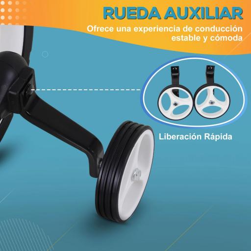 Bicicleta de Equilibrio con Pedales y Ruedas Entrenamiento Extraíbles de Asiento Regulable 33-38cm Niños +24 Meses Carga 25kg Rojo  [5]