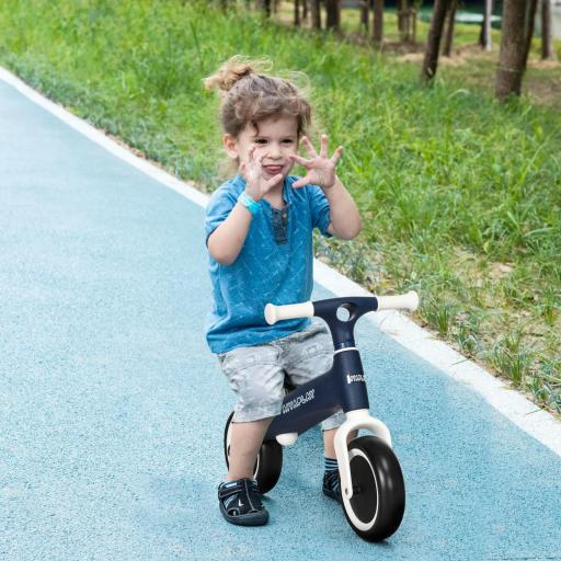 Bicicleta de Equilibrio para Niños de 18-36 Meses con Asiento Ajustable en Altura Carga 25 kg 67,5x32x44 cm Azul
