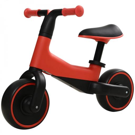 Bicicleta sin Pedales para Niños de + 18 Meses Triciclo Infantil con Sillín Ajustable en 30-36,5 cm 66,5x34x46,5 cm Rojo [1]